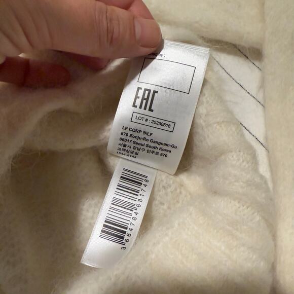 BA&SH Troca Alpaca Wool Blend Sweater off-the-shoulder fuzzy sweater size 3/L - Picture 8 of 11